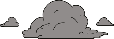 Bir insan tarafından çizilmiş beyaz büyük bulutların karalamaları.