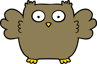 Bir insan tarafından çizilmiş sevimli bir baykuş.