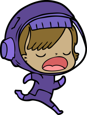 bir insan tarafından çizilmiş astronot çizgi filmi.