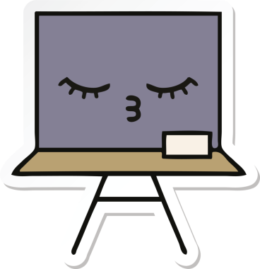 Bir insan tarafından çizilmiş şirin bir karikatür çıkartması.