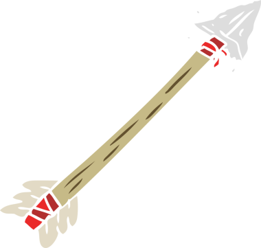 bir insan tarafından çizilmiş düz renk çizgi film oku