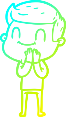 Bir insan tarafından çizilmiş karikatür cana yakın bir adamın çizimi.