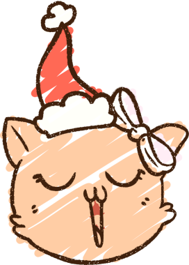 Bir insan tarafından çizilen Noel Kedisi Tebeşiri