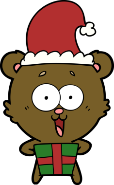 Bir insan tarafından çizilmiş gülen oyuncak ayı karikatürü.