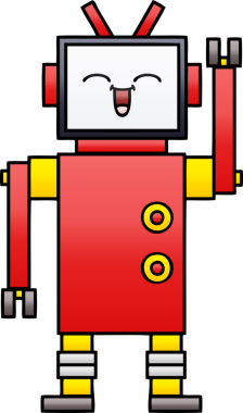 Bir insan tarafından çizilmiş bir robotun gölgelenmiş çizimi