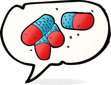 Bir insan tarafından çizilmiş konuşma balonlu ağrı kesiciler.