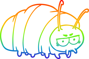 gökkuşağı gradyan çizgi çizimi bir insan tarafından çizilmiş bir çizgi böcek