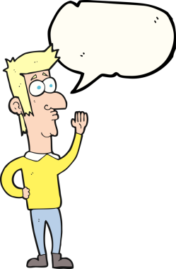 Bir insan tarafından çizilmiş serbest konuşma balonu karikatür adamı