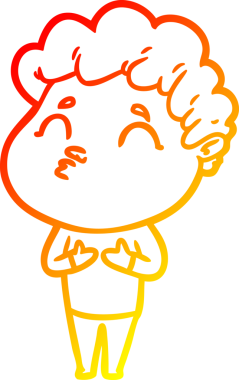 Bir insan tarafından çizilen çizgi film karakterinin sıcak çizgi çizimi