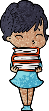 Bir insan tarafından çizilmiş bir çizgi film kadını.