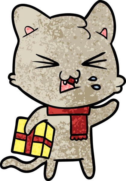 Bir insan tarafından çizilmiş kedi tıslaması.