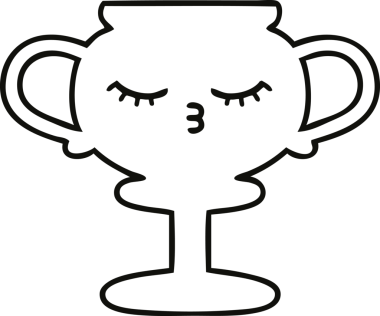 Bir insan tarafından çizilmiş bir kupanın çizgi çizimi