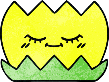 Bir insan tarafından çizilmiş nilüfer çiçeğinin retro grunge deseni.