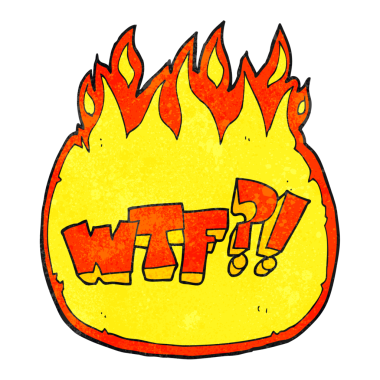 Bir insan tarafından çizilmiş el yazısı desenli WTF sembolü