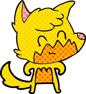 Bir insan tarafından çizilmiş tilki çizgi film karakteri