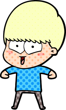 Bir insan tarafından çizilmiş mutlu çocuk çizgi filmi.