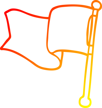 Bir insan tarafından çizilen kırmızı bayraktaki sıcak çizgi.