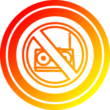 hiçbir müzik dairesel simgesi bir insan tarafından çizilmiş sıcak gradyan bitiş