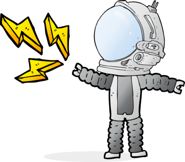 Bir insan tarafından çizilmiş bir uzay adamı.