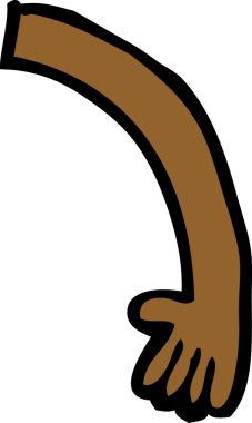 Bir insan tarafından çizilmiş çizgi film kolu