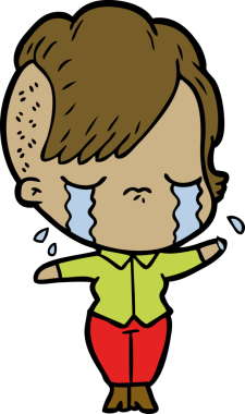 Bir insan tarafından çizilmiş ağlayan bir kız.