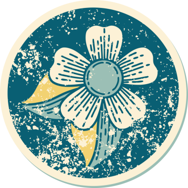 Bir insan tarafından çizilmiş bir çiçeğin sembolik dövmesi.