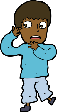 Bir insan tarafından çizilmiş korkmuş bir çocuk.