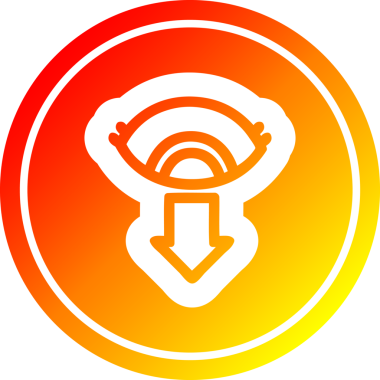 Bir insan tarafından çizilmiş, sıcak eğimli göz yuvarlak simgesi.