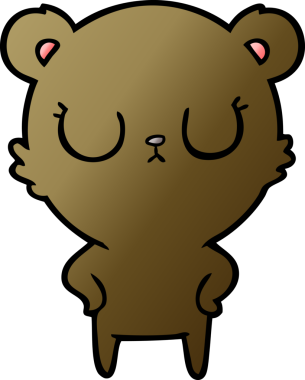 Bir insan tarafından çizilmiş barışçıl çizgi film ayısı.