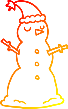 Bir insan tarafından çizilmiş bir kardan adamın sıcak çizgi çizimi