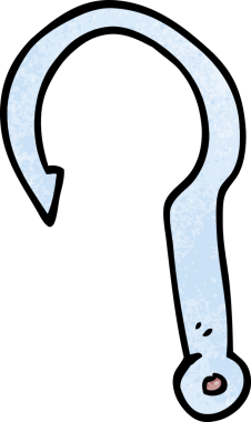 Bir insan tarafından çizilmiş karalama balık kancası.