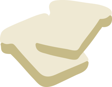 Bir insan tarafından çizilmiş kepekli ekmek dilimleri