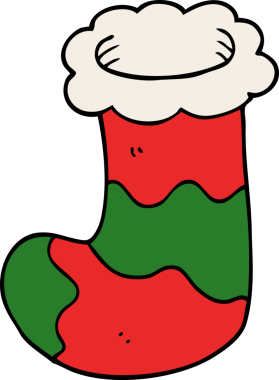 Bir insan tarafından çizilmiş karalama Noel çorabı.