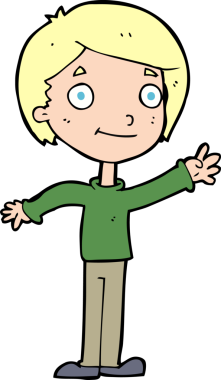 Bir insan tarafından çizilmiş mutlu çocuk çizgi filmi.