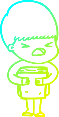 Bir insan tarafından çizilen bir çizgi filmin soğuk gradyan çizimi.