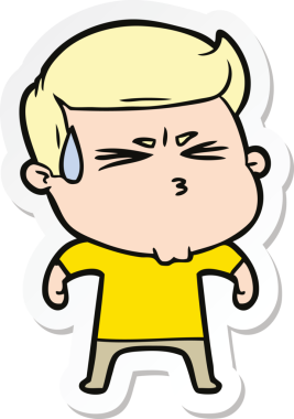 Bir insan tarafından çizilmiş hayal kırıklığına uğramış bir adamın çıkartması.