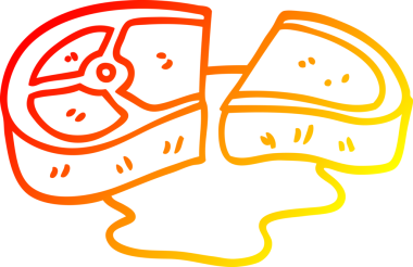 Bir insan tarafından çizilmiş iyi pişmiş etin sıcak çizgi çizimi.