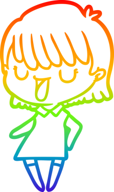 gökkuşağı gradyan çizimi bir insan tarafından çizilmiş bir karikatür kadın