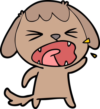 Bir insan tarafından çizilmiş şirin bir köpek havlaması.