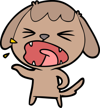 Bir insan tarafından çizilmiş şirin bir köpek havlaması.