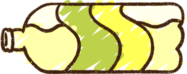 Bir insan tarafından çizilen gazoz şişesi tebeşiri.