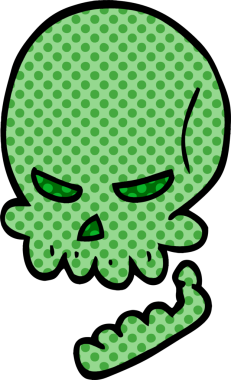 Bir insan tarafından çizilmiş cadılar bayramı kafatası karalaması.