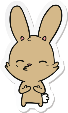 Bir insan tarafından çizilmiş meraklı bir tavşan karikatürü.