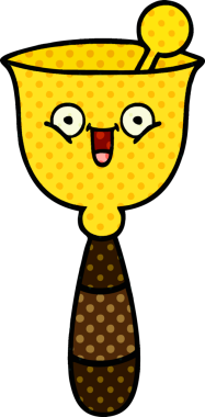 Bir insan tarafından çizilmiş okul çanının çizgi filmi.