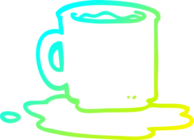 Bir insan tarafından çizilmiş soğuk gradyan çay fincanı çizimi.