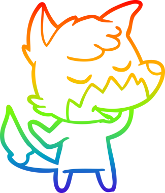 Bir insan tarafından çizilmiş dost bir tilkinin çizdiği gökkuşağı gradyan çizgisi.