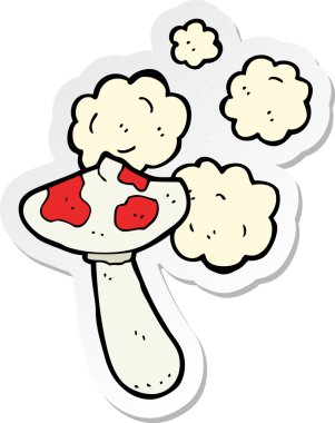 Bir insan tarafından çizilmiş mantar mantarının çıkartması.