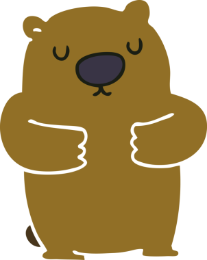 Bir insan tarafından çizilmiş garip bir çizgi film kunduzu.