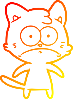 Bir insan tarafından çizilen çizgi film karakterinin sıcak gradyan çizimi