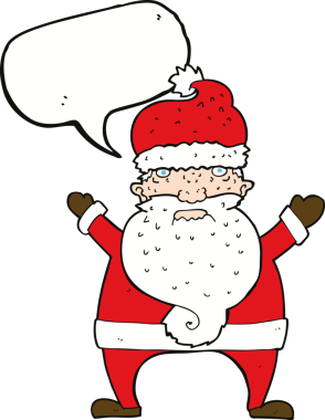 Bir insan tarafından çizilmiş karikatür, çirkin Noel Baba.